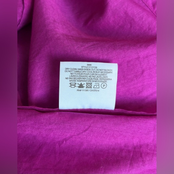 Tory Burch 100% Cotton Long Sleeve Button Down Shirt Roll-tab Fuchsia Purple 2 - Picture 6 of 6